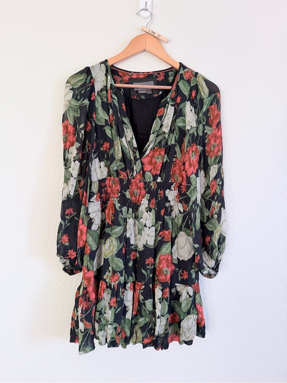 Anthropologie Somerset dress in Black Floral size small - Picture 3 of 15